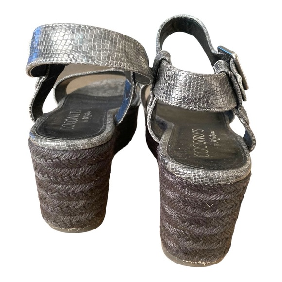 Coconuts by Matissee Sunchaser Wedge Platforms Grey/Black Snake Print Si… - Picture 4 of 8